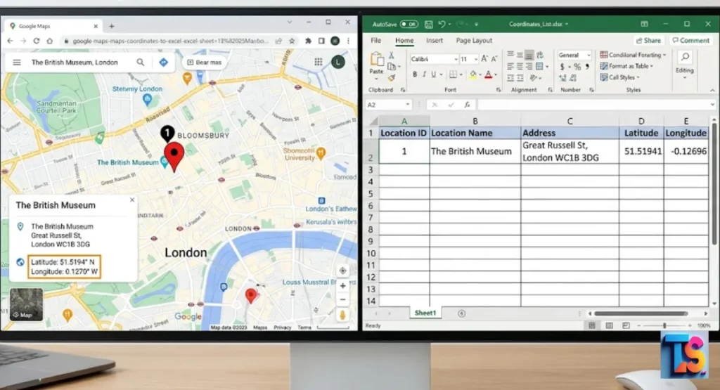 Map Google Maps Coordinates to Excel